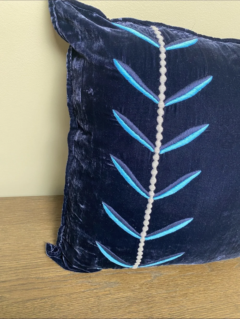 Jupe By Jackie Denon silk velvet embroidered pillow with down inserts